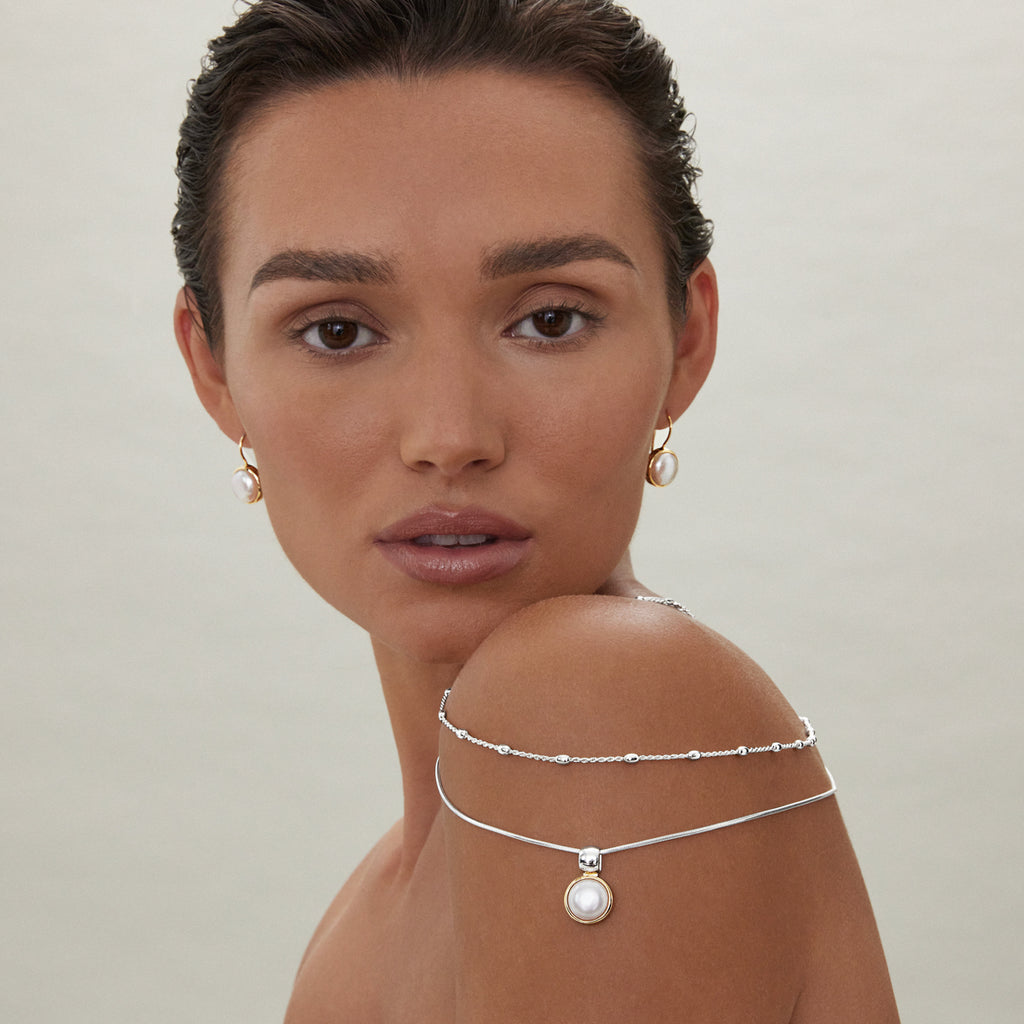 NAJO 'Chroma' Duo-Tone Pearl Snake Chain Necklace N7268