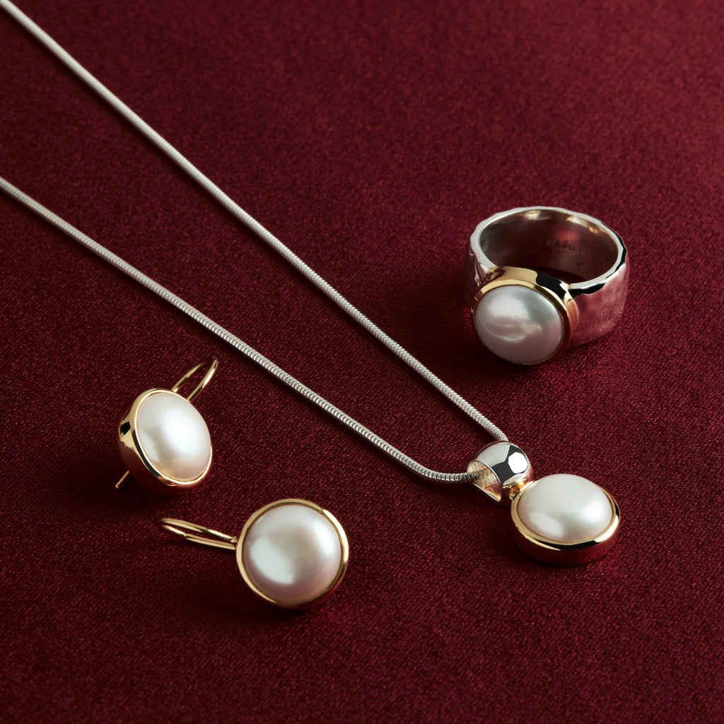 NAJO 'Chroma' Duo-Tone Pearl Snake Chain Necklace N7268