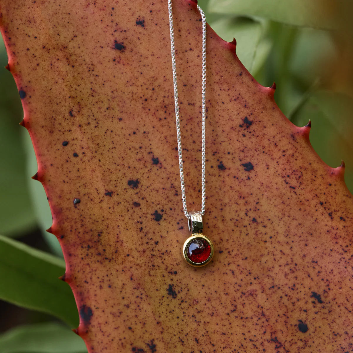 Solace 2-Tone Garnet Necklace N7408