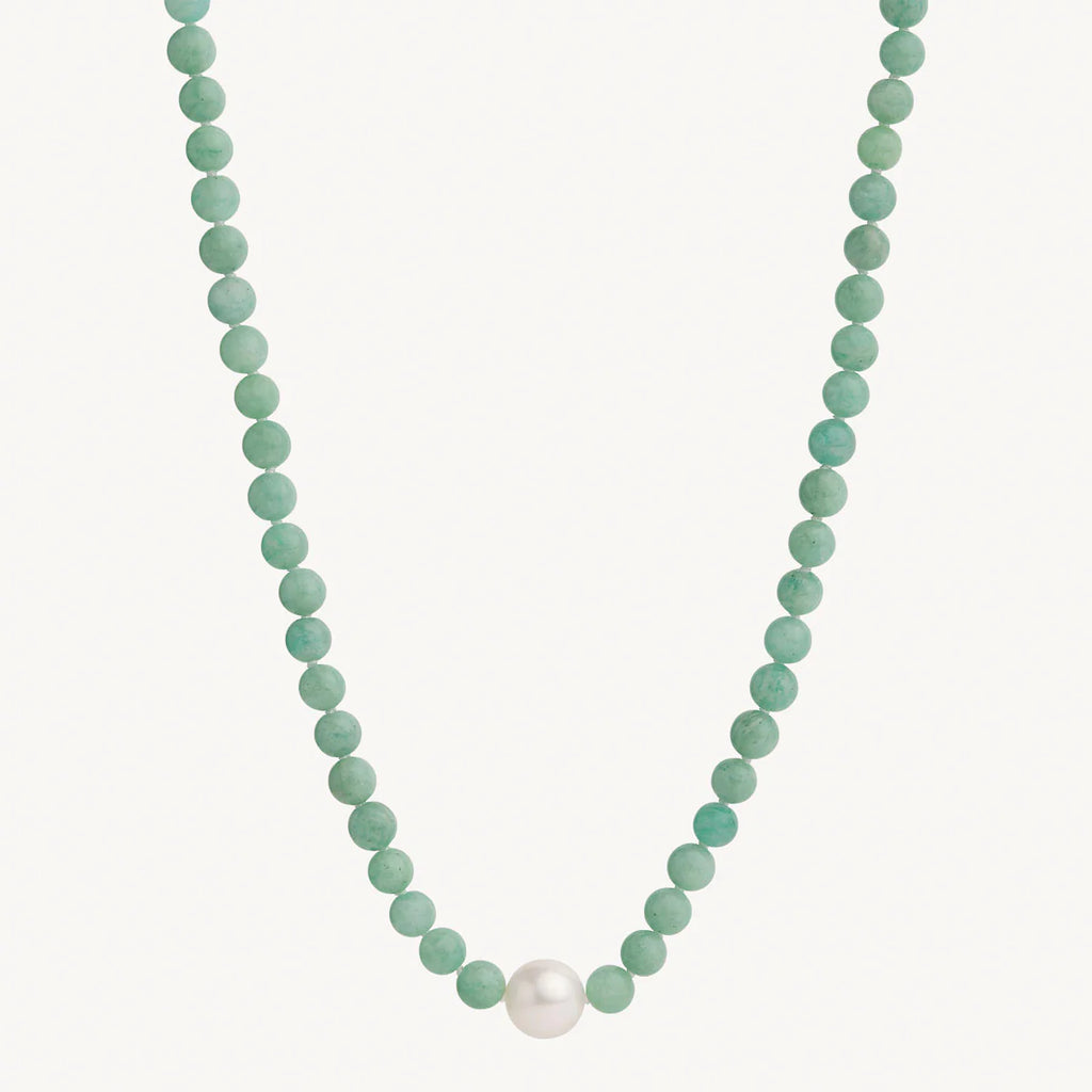 Sunset Amazonite & Pearl Necklace N7485