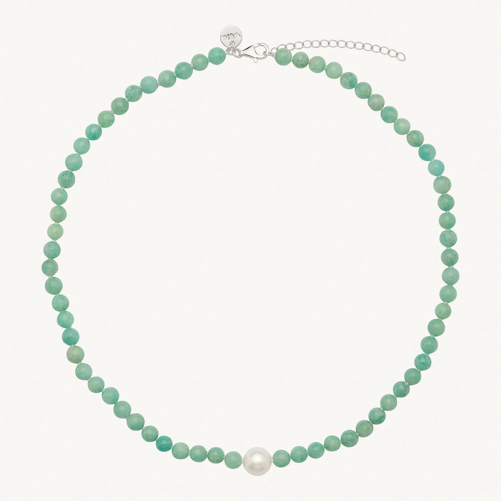 Sunset Amazonite & Pearl Necklace N7485