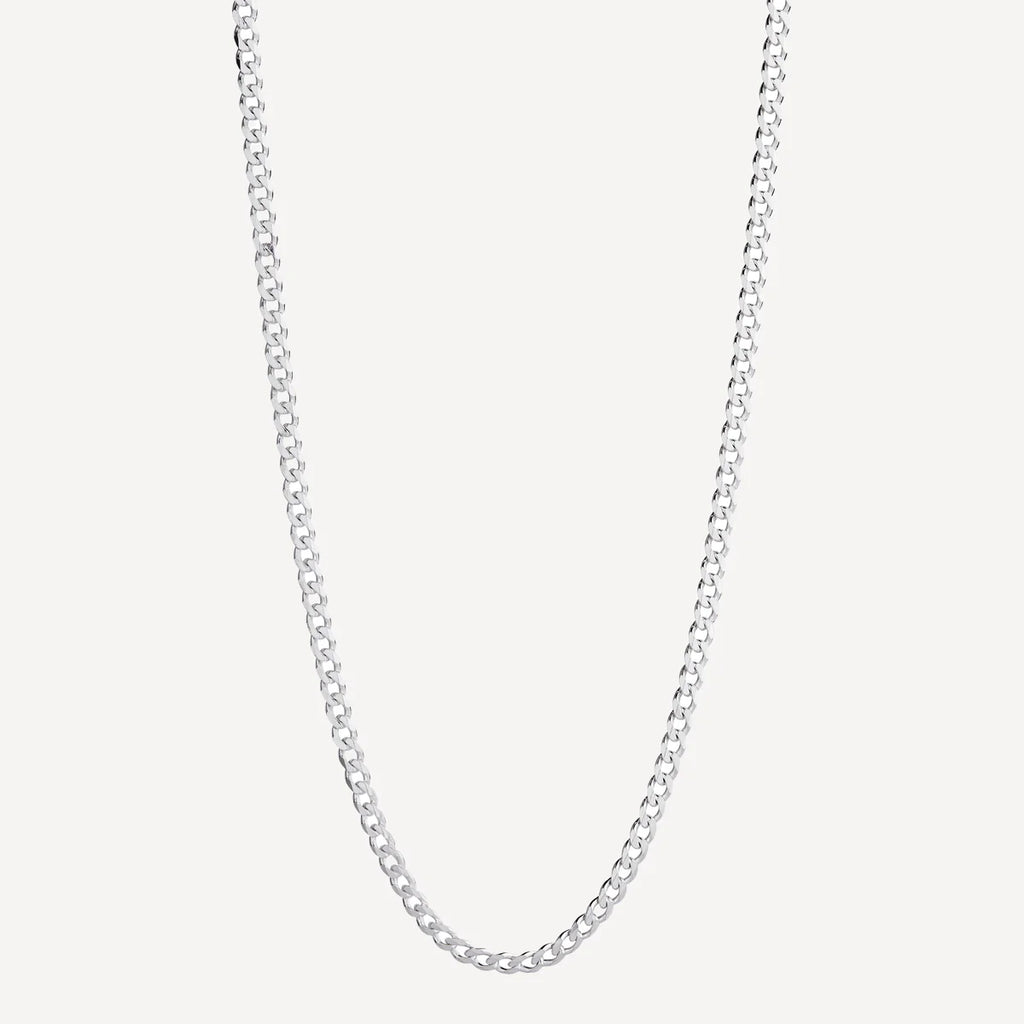 Cuban Men's Silver Chain Necklace 4.3mm N9012