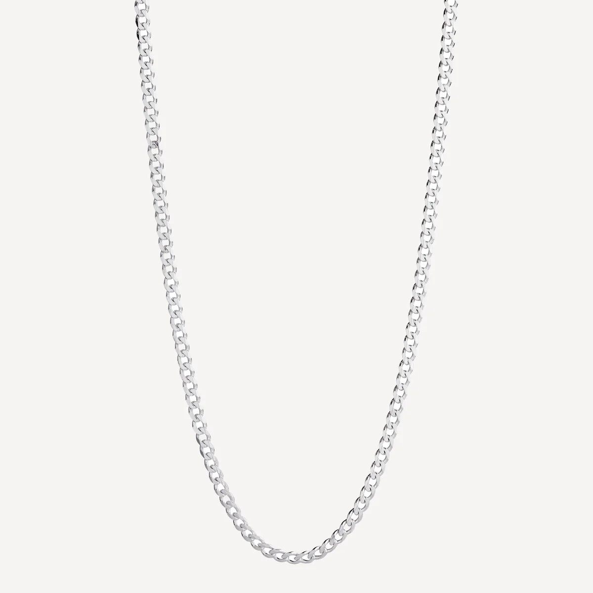 Cuban Men's Silver Chain Necklace 4.3mm N9012