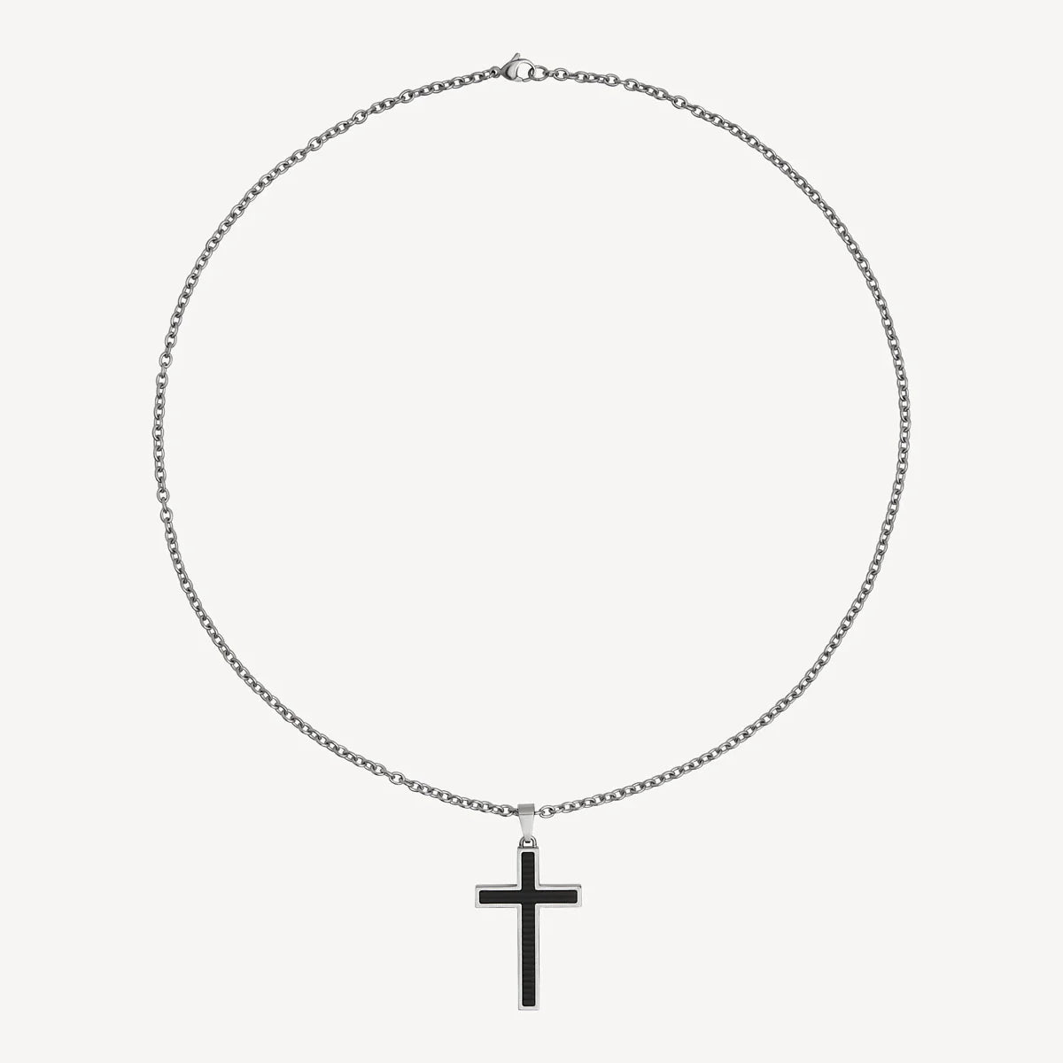 NAJO The Paladin Men’s Carbon Fibre and Steel Cross Pendant N9036