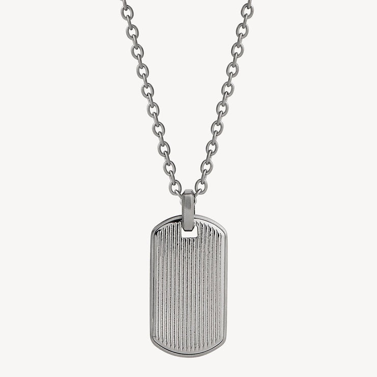 Rocca Men’s Stainless Steel Dog Tag Pendant N9037
