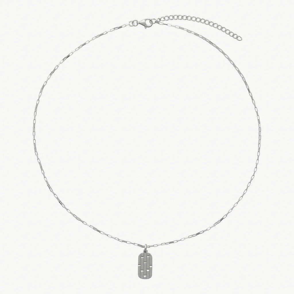 The Maker Men's Silver Necklace (55cm+ext) N9061