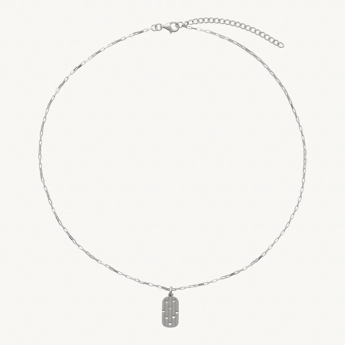 The Maker Men's Silver Necklace (55cm+ext) N9061