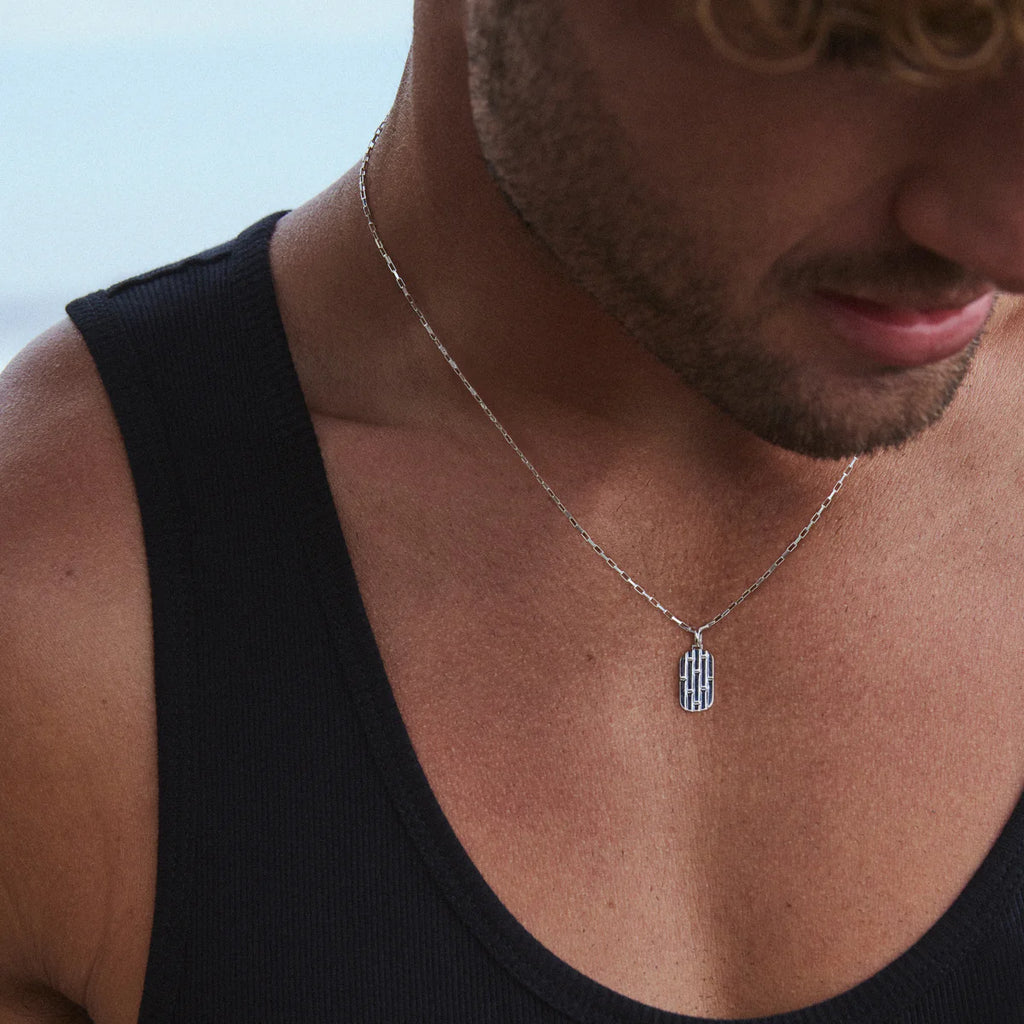 The Maker Men's Silver Necklace (55cm+ext) N9061