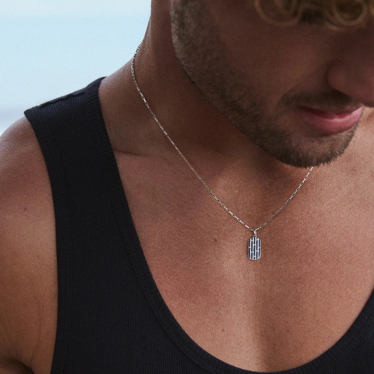 The Maker Men's Silver Necklace (55cm+ext) N9061