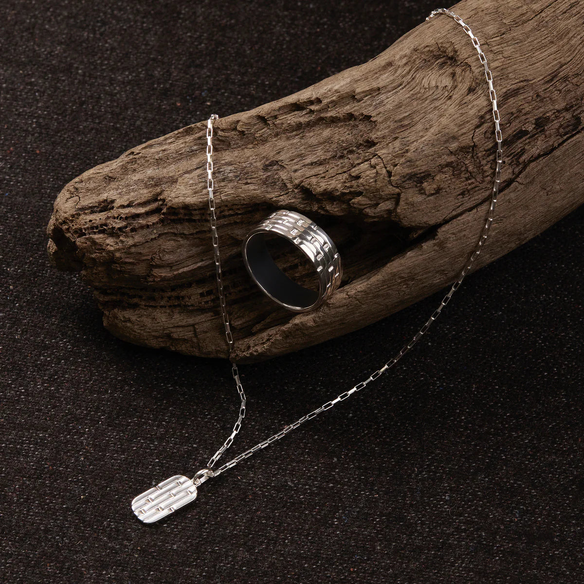 The Maker Men's Silver Necklace (55cm+ext) N9061