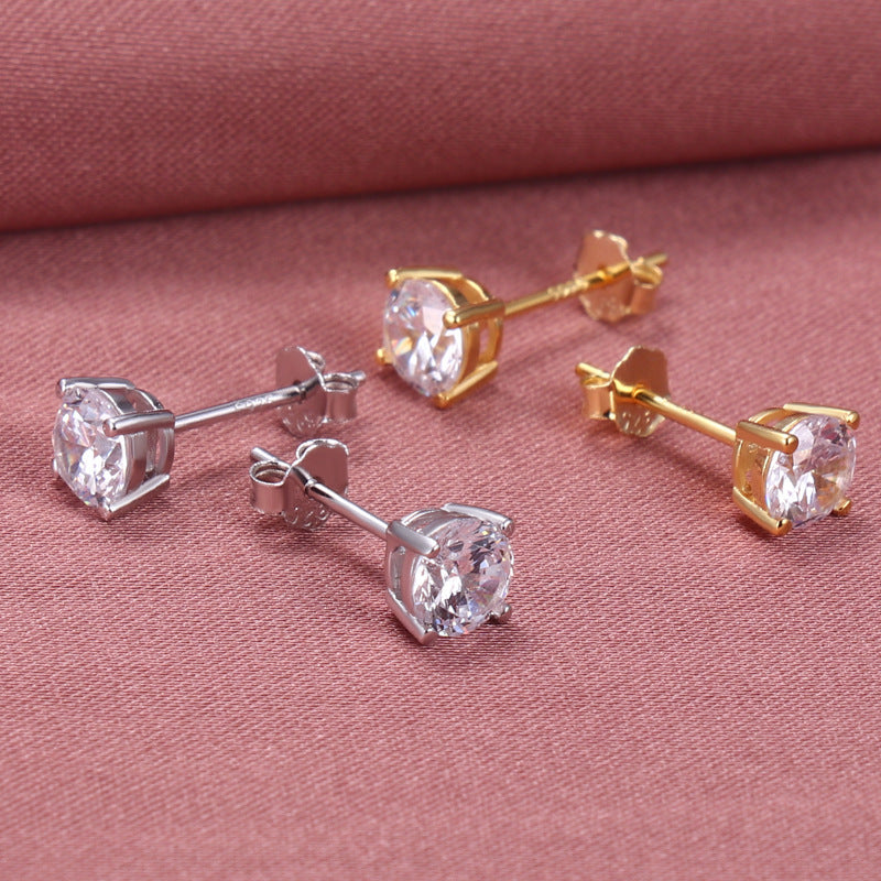 SS 5mm 4 Claw Round CZ Stud