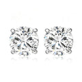 Sterling Silver 6mm Natural Crystal Stud Earrings