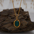 Sterling Silver Gold Plated Malachite Necklace