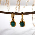 Sterling Silver Gold Plated Malachite Earrings