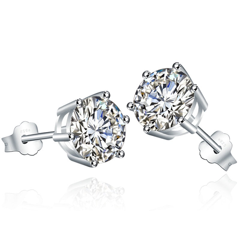 SS 4mm 6 Claw Round CZ Stud