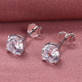SS 4mm 4 Claw Round CZ Stud