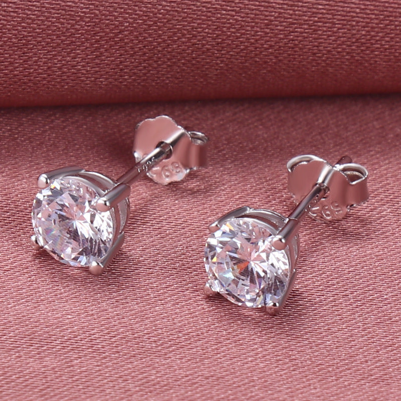 SS 4mm 4 Claw Round CZ Stud