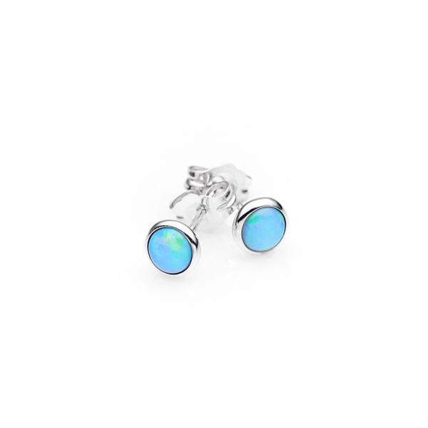 Sterling Silver White Opal Earrings