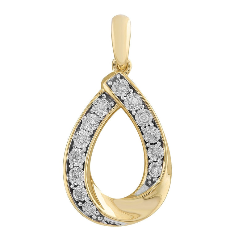 9ct Yellow Gold 0.06ct Diamond Pendant