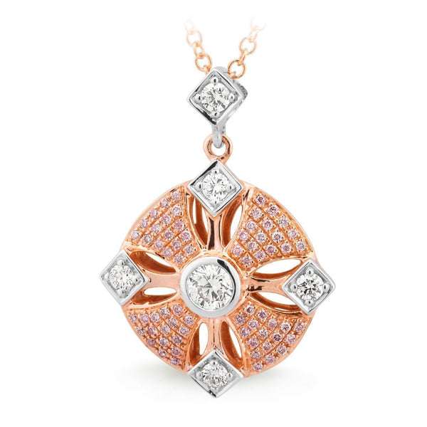 PINK CAVIAR 0.67ct Pink Diamond Pendant in 9ct Rose & White Gold