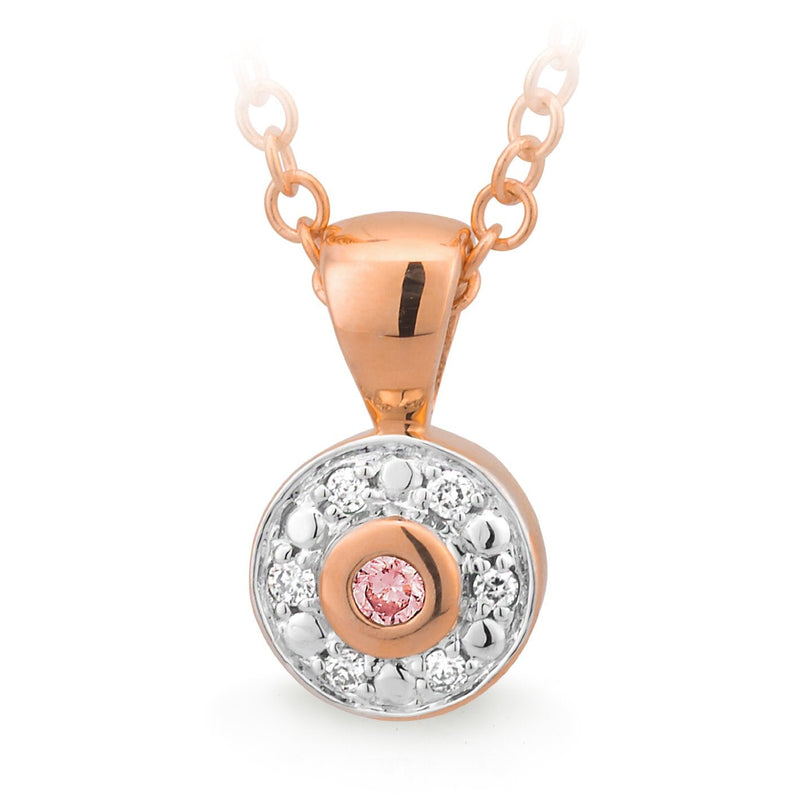 PINK CAVIAR 0.045ct Pink Diamond Pendant in 9ct Rose Gold