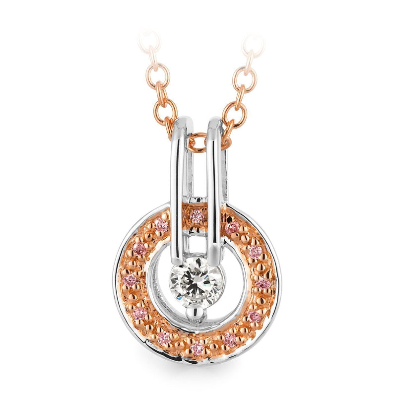 PINK CAVIAR 0.16ct Pink Diamond Pendant in 9ct White & Rose Gold