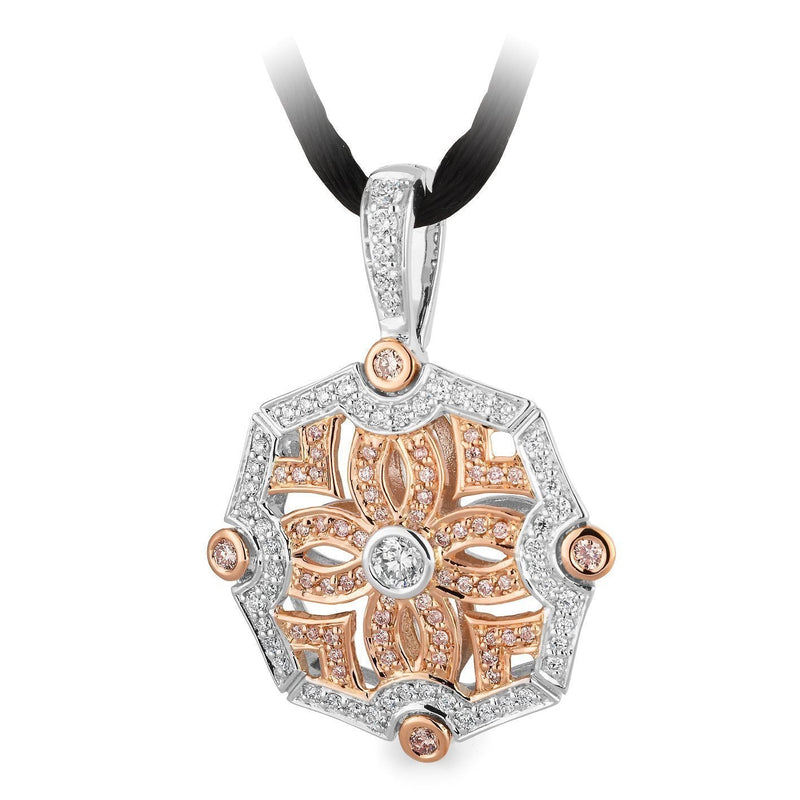 PINK CAVIAR 0.81ct Pink Diamond Pendant in 9ct Rose & White Gold