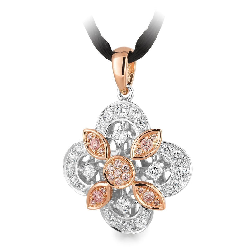 PINK CAVIAR 0.384ct Pink Diamond Pendant in 9ct Rose & White Gold