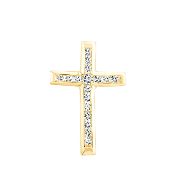 9ct Yellow Gold 0.10ct Diamond Cross Pendant