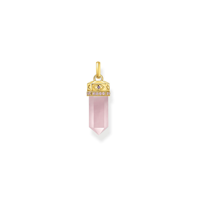 THOMAS SABO Rose Quartz Crystal Pendant Gold