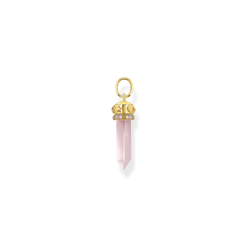 THOMAS SABO Rose Quartz Crystal Pendant Gold