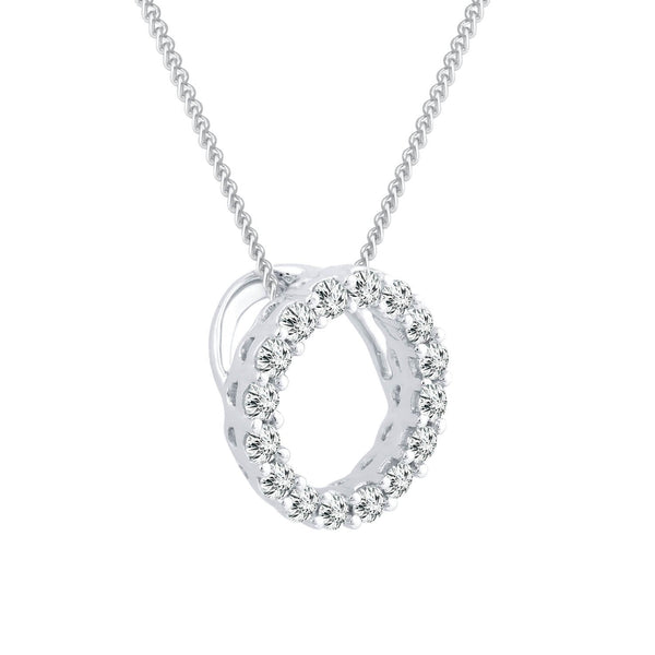 9ct White Gold Diamond Pendant