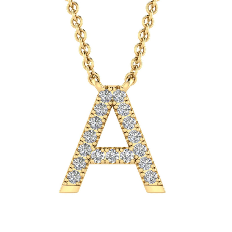 9ct Yellow Gold Diamond Initial 'A' Necklace