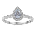 Aquamarine Ring with 0.15ct Diamonds in 9K White Gold