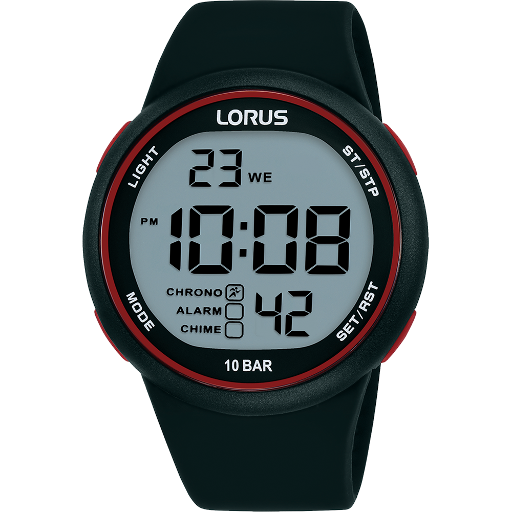 LORUS Men's Digital Sport 100m Black R2345QX-9