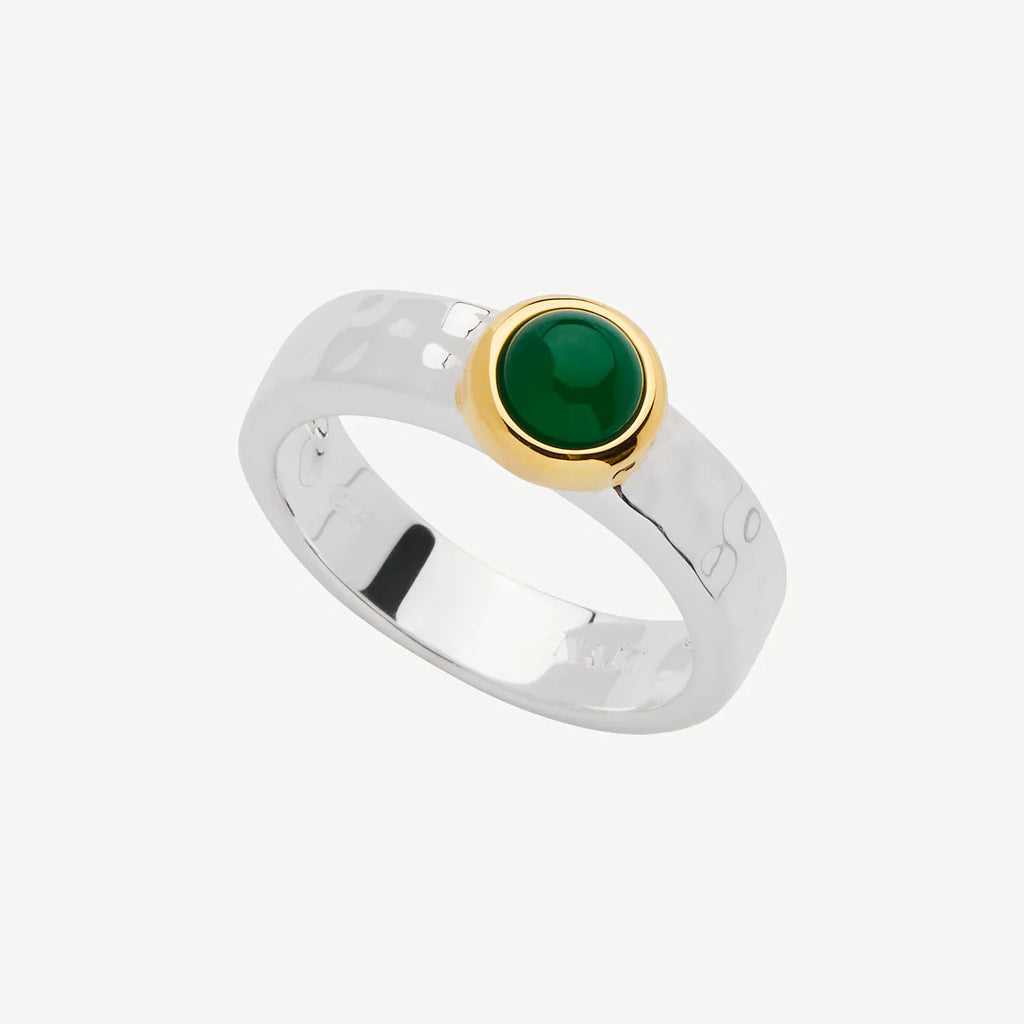 Solace 2-Tone Green Onyx Ring- medium
