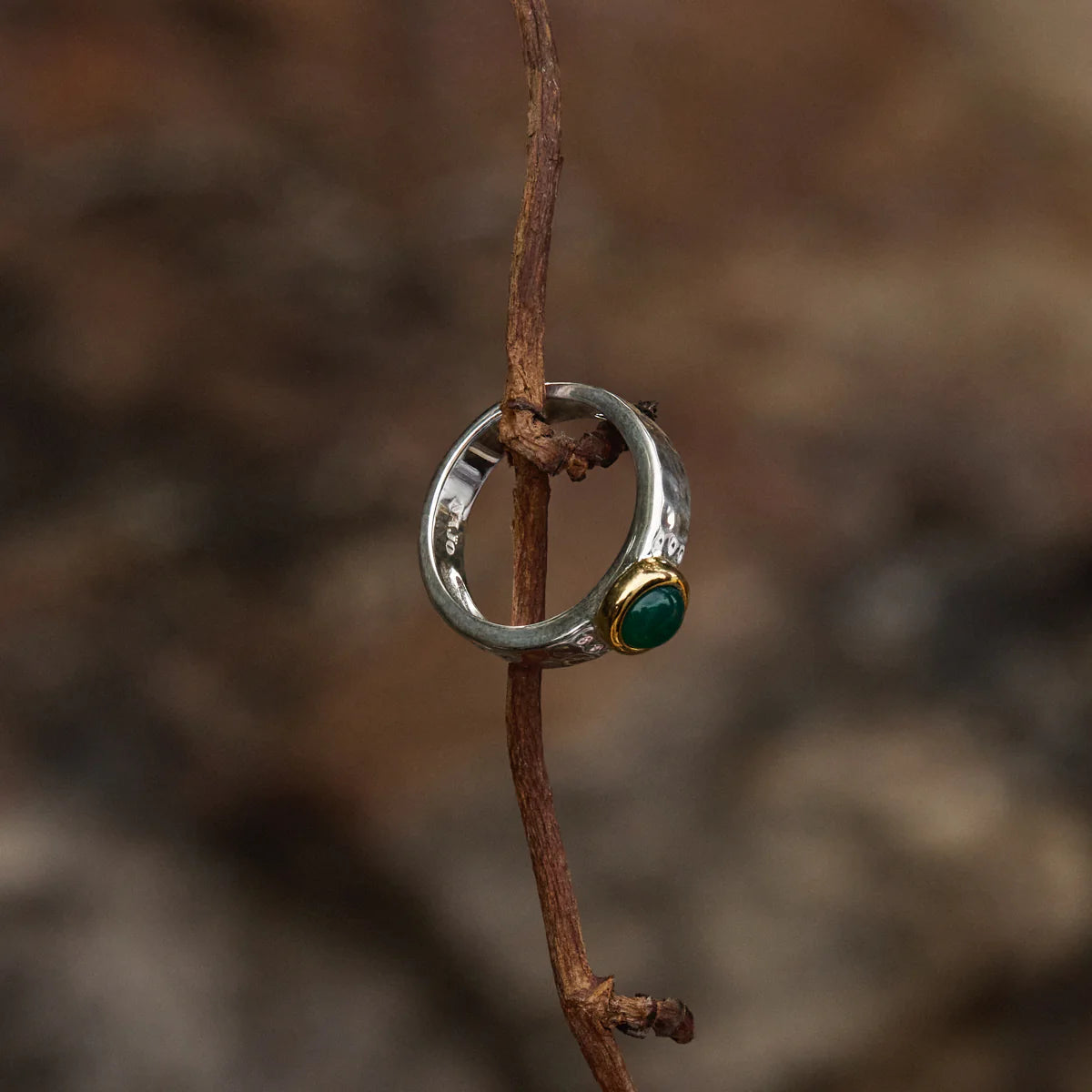 Solace 2-Tone Green Onyx Ring- medium