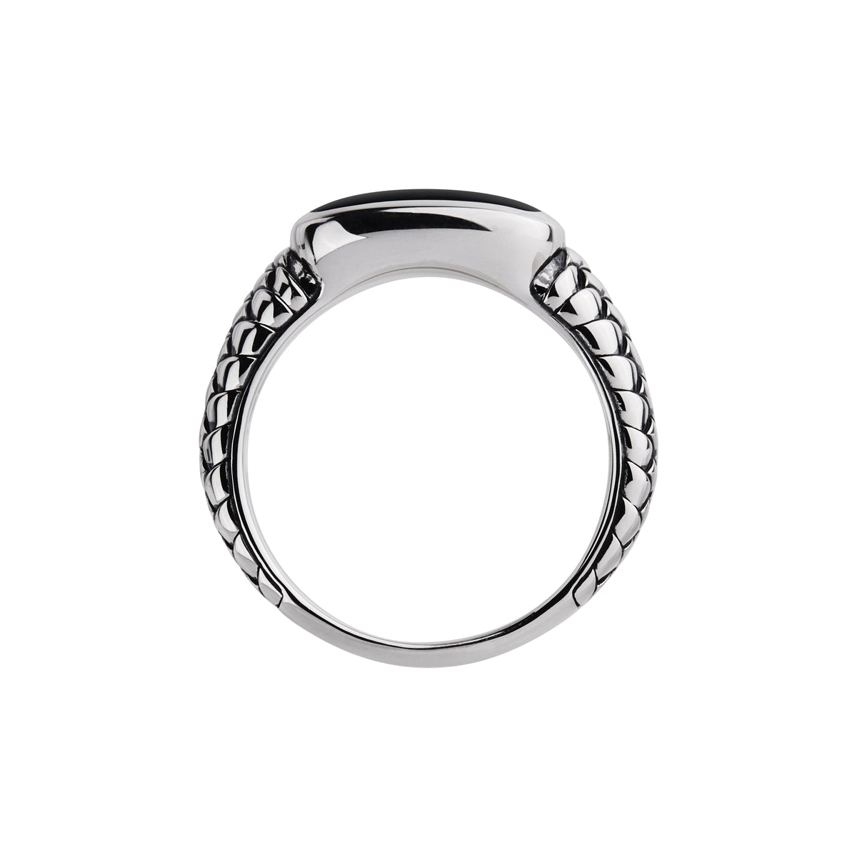 Navigator Men’s Silver Black Onyx Ring R9011