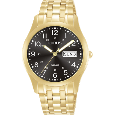 Lorus Men's Gold Day & Date 50M W/R Watch