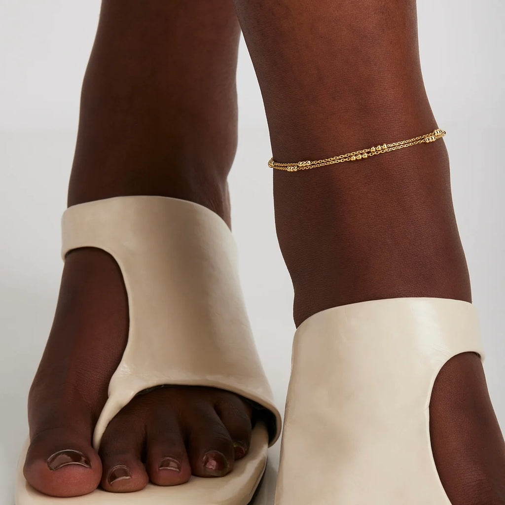 Halcyon Anklet - 14k gold plated Sterling Silver A6988