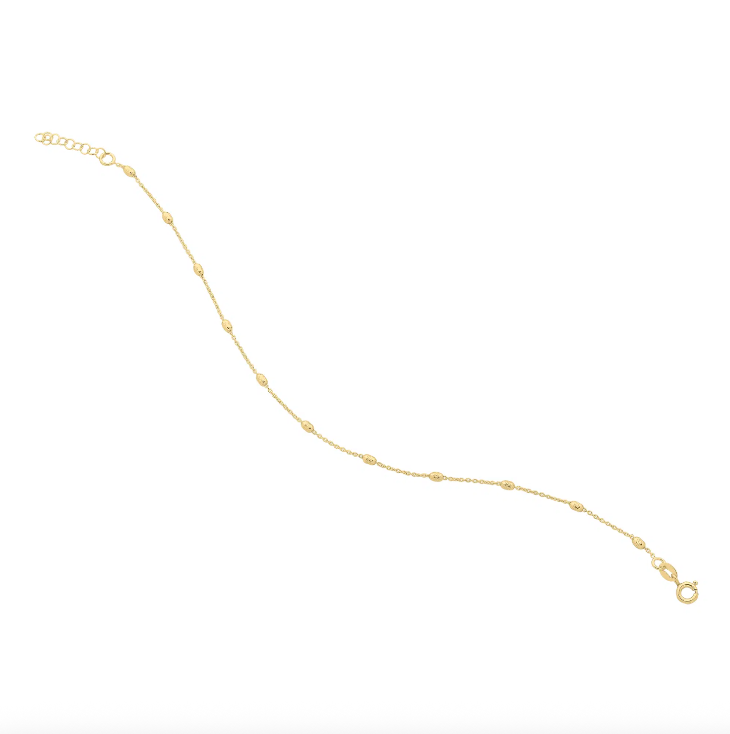 M3356  925 GOLD PLATED ANKLET  WITH BALL DESIGN