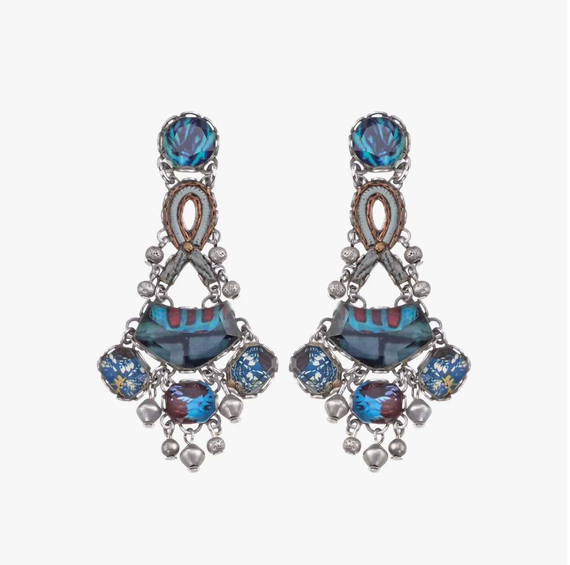 Ayala Bar - Blue Long Earrings Magical Notes Set, Ahava. R2137