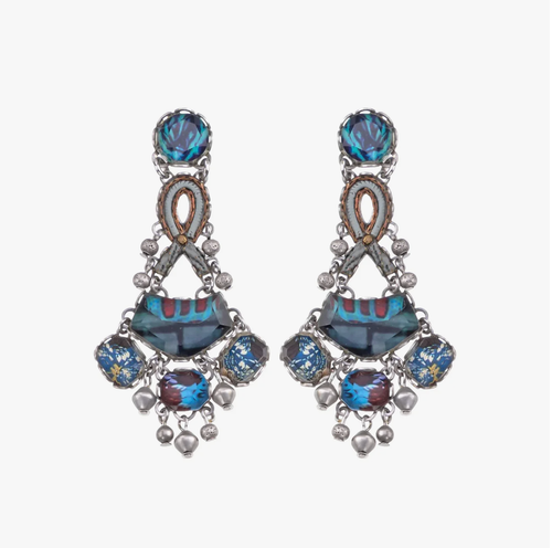 Ayala Bar - Blue Long Earrings Magical Notes Set, Ahava. R2137