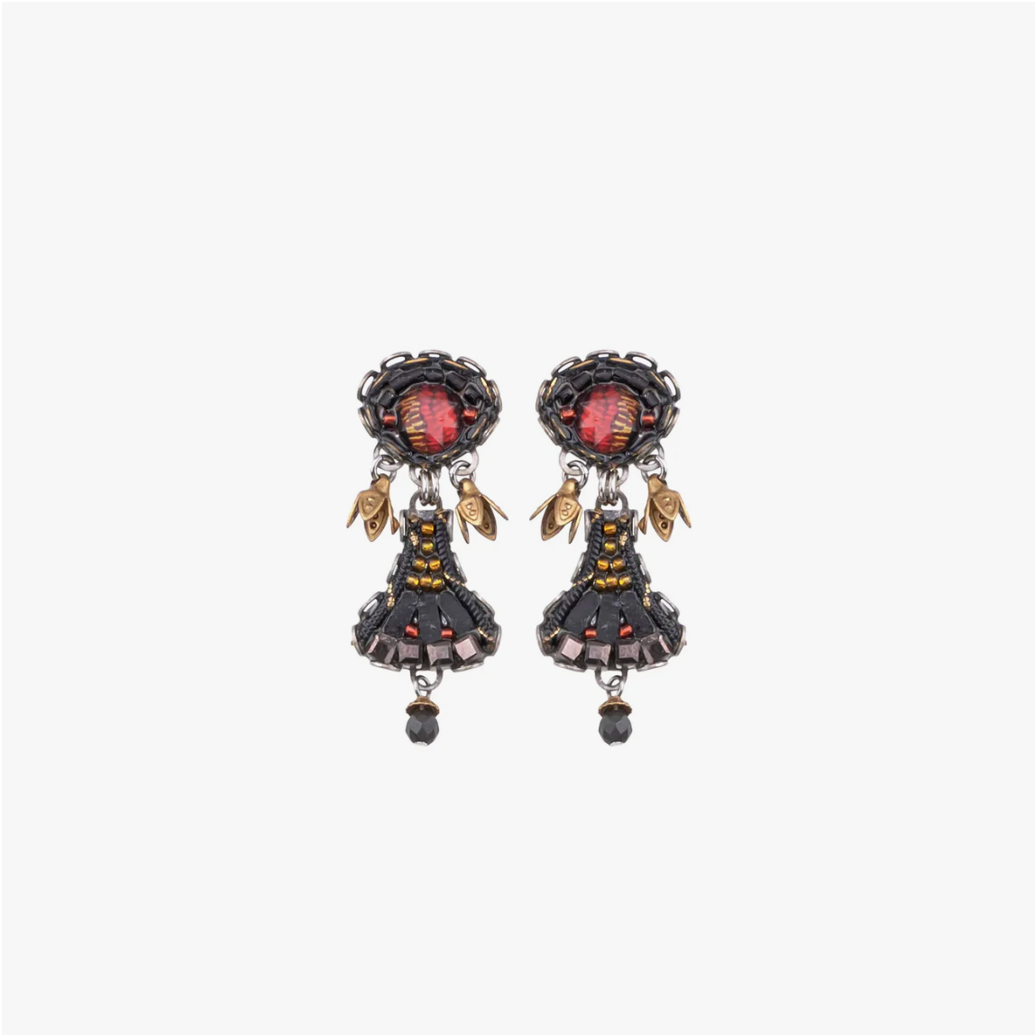 Ayala Bar - Black Casual Earrings Tiger Eye Set, Soteria C2106