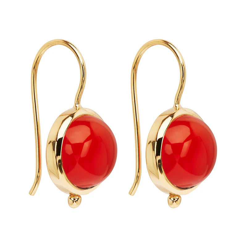 NAJO Geranio Red Onyx Yellow Gold Earrings E7189