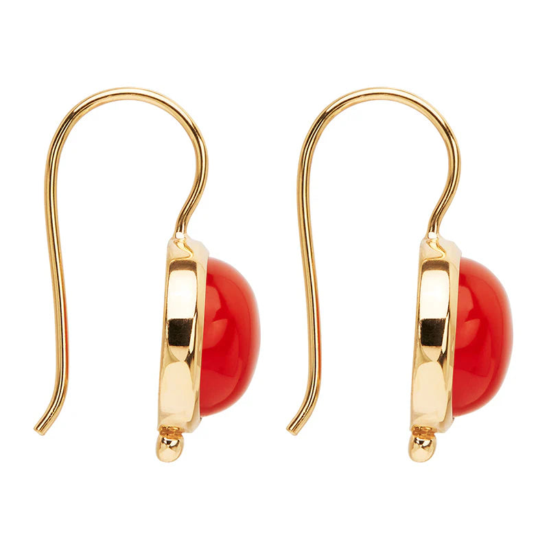 NAJO Geranio Red Onyx Yellow Gold Earrings E7189