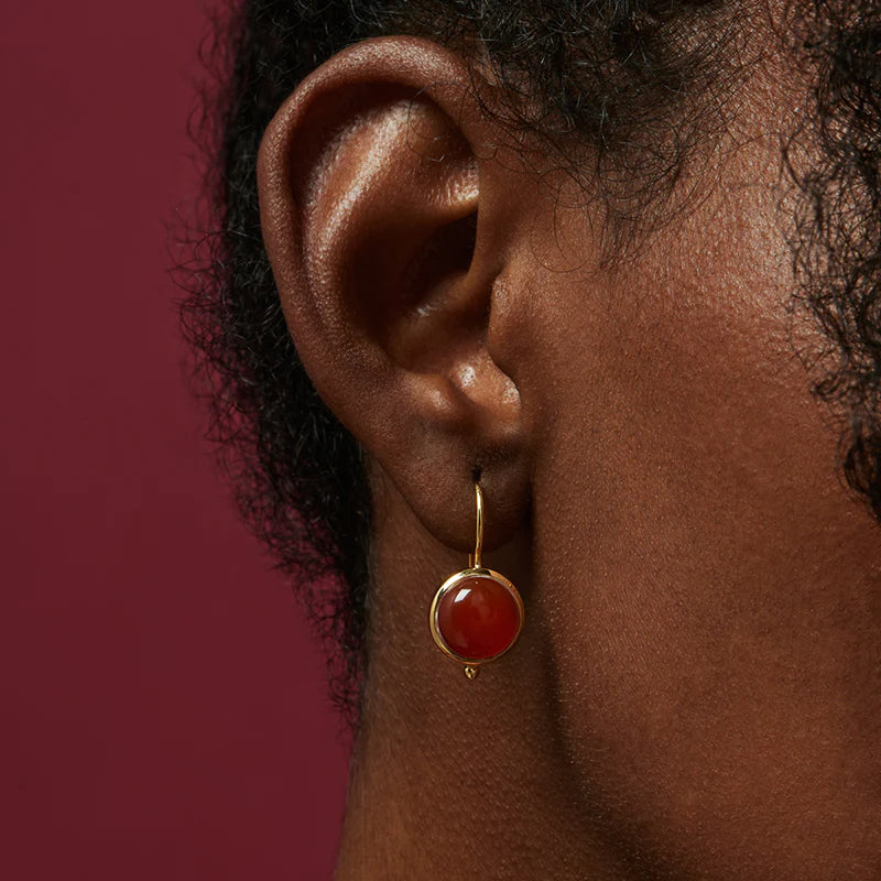 NAJO Geranio Red Onyx Yellow Gold Earrings E7189