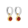 Solace 2-Tone Garnet Huggie Earring E7408