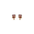 Plum Wine Set, Stud Beaded Earrings, Baika H2390