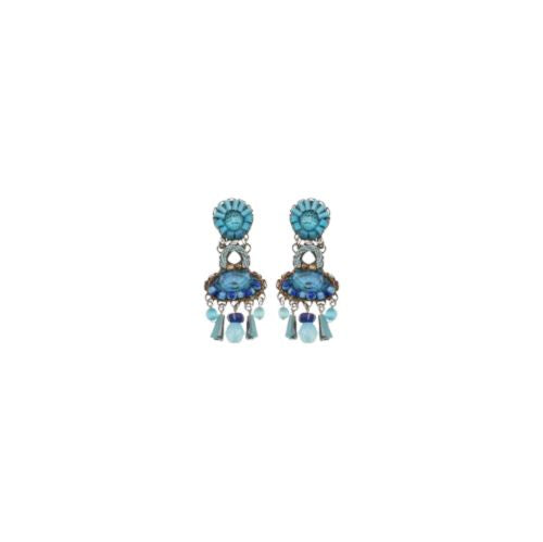 Blue Bayou Set, Blue Beaded Earrings, Horizon C2383